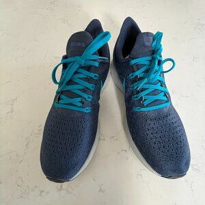 Nike By You Custom Shoes Mesh Lace Up Running Sneakers Denim Blue Turquoise 9.5